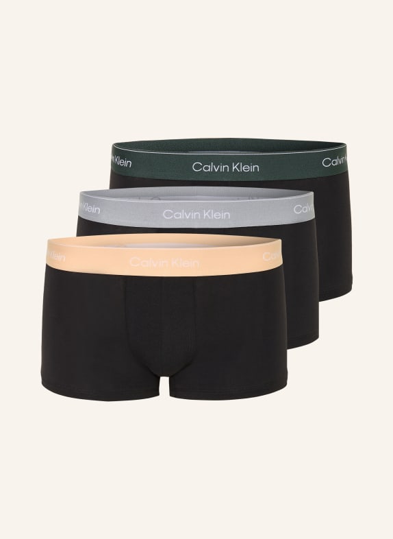 Calvin Klein Boxerky ICON COTTON STRETCH Low Rise, 3 kusy v balení ČERNÁ