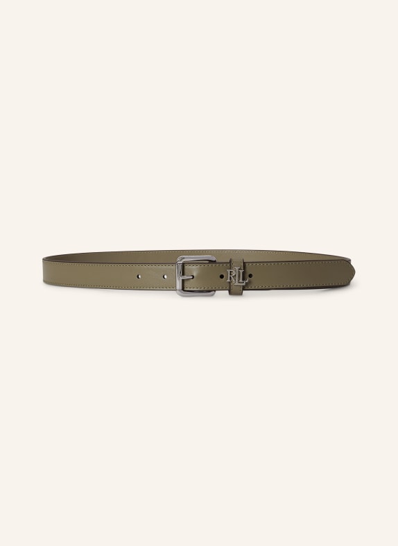 LAUREN RALPH LAUREN Leather belt KHAKI / SILVER