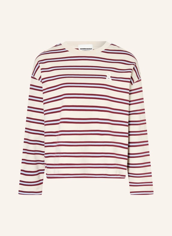 ARMEDANGELS FRANKAA MAARLEN sweatshirt CREAM / DARK RED / LIGHT BLUE