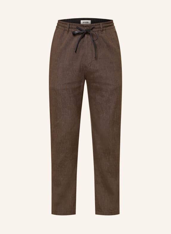 DRYKORN Hose DEGER im Jogging-Stil Regular Fit mit Leinen BRAUN