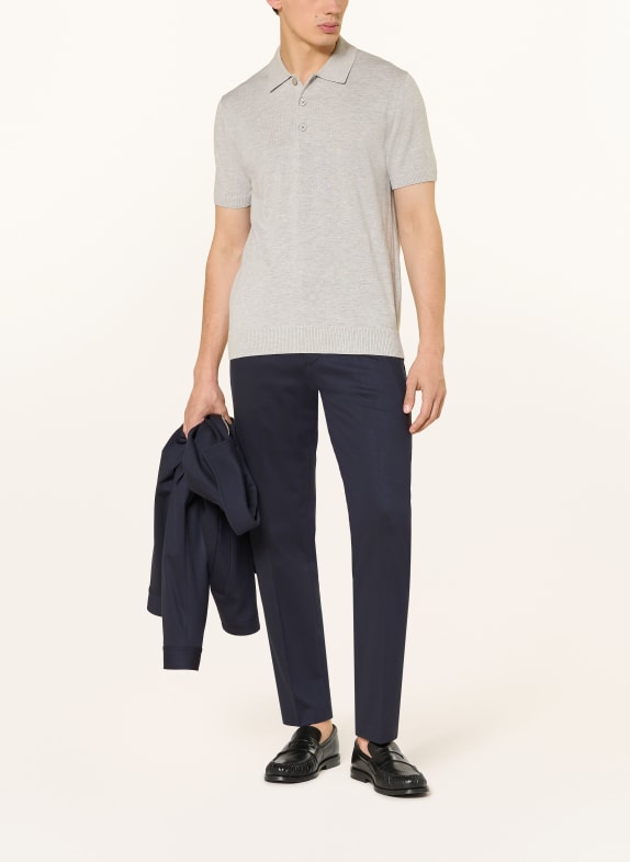 STRELLSON Gebreid poloshirt LOIC LICHTGRIJS