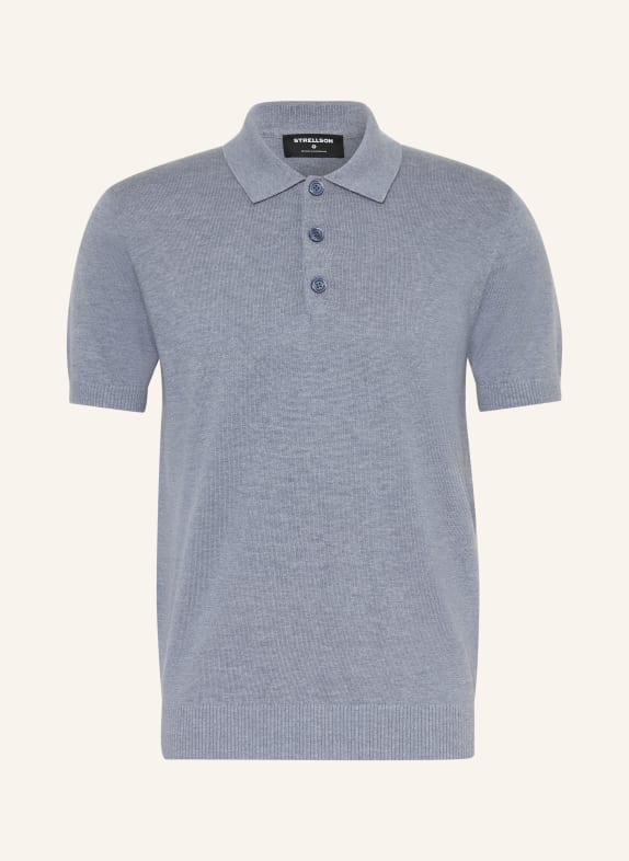 STRELLSON Strick-Poloshirt LOIC BLAUGRAU