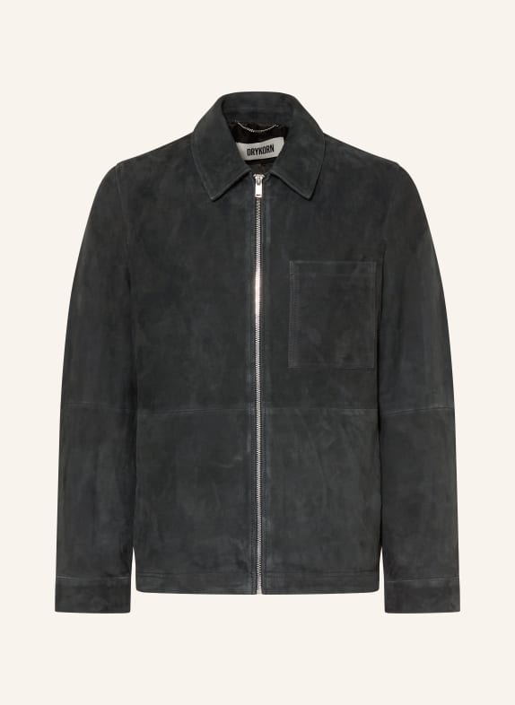 DRYKORN Veste en cuir JERSON BLEU FONCÉ