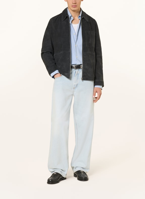 DRYKORN Leren jas JERSON DONKERBLAUW