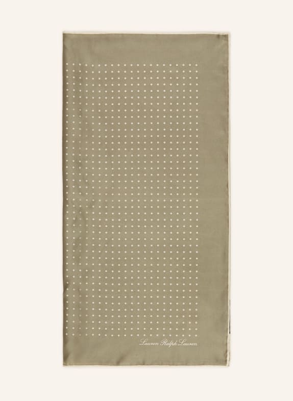 LAUREN RALPH LAUREN Silk scarf KHAKI / CREAM