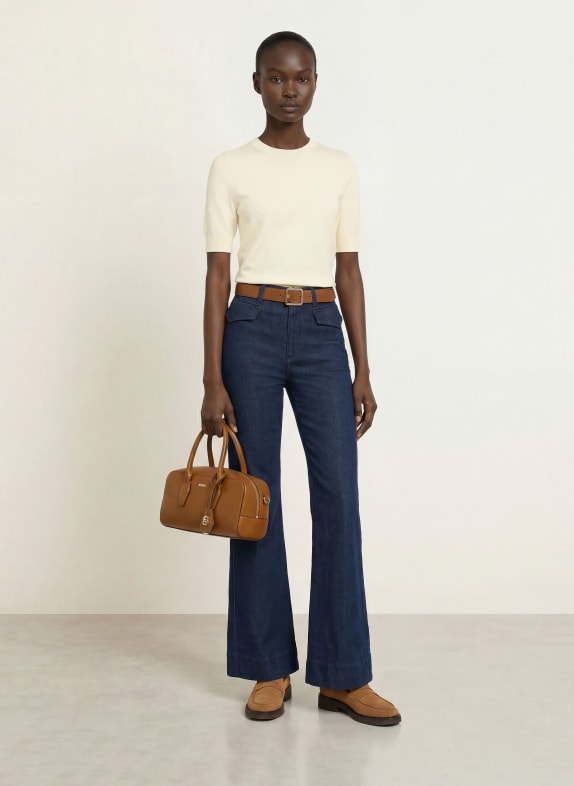 BOSS Gebreid shirt FARBELLA CRÈME