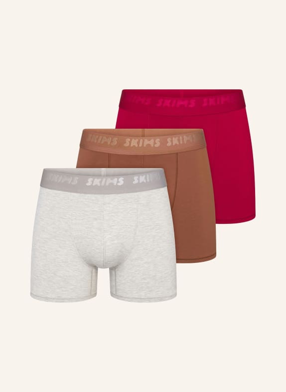 SKIMS 3-pack of SKIMS STRETCH boxer shorts WOOD MULTI