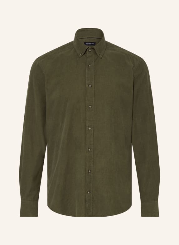 STROKESMAN'S Chemise en velours côtelé coupe regular OLIVE
