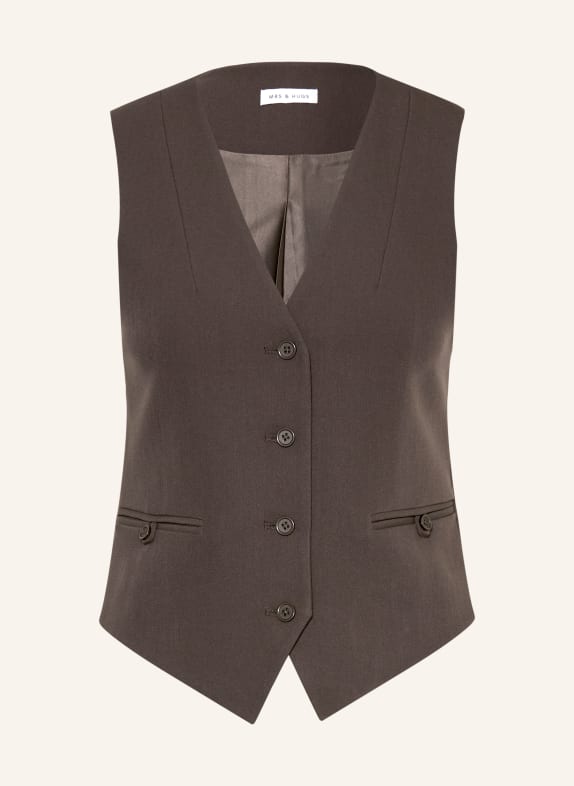 MRS & HUGS Blazer vest DARK BROWN