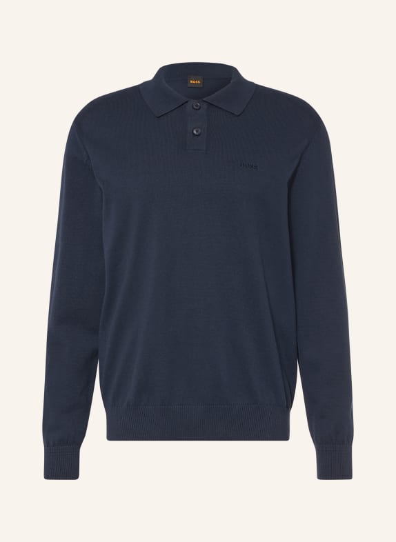 BOSS Knitted polo shirt ASAC DARK BLUE