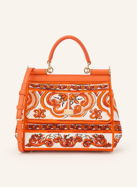 DOLCE & GABBANA Handtasche SICILY SMALL ORANGE / WEISS