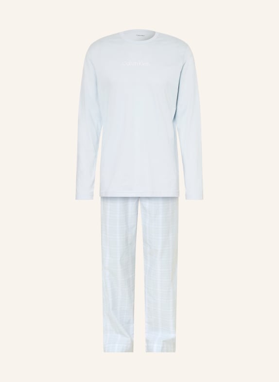 Calvin Klein Schlafanzug COTTON POPLIN HELLBLAU / WEISS