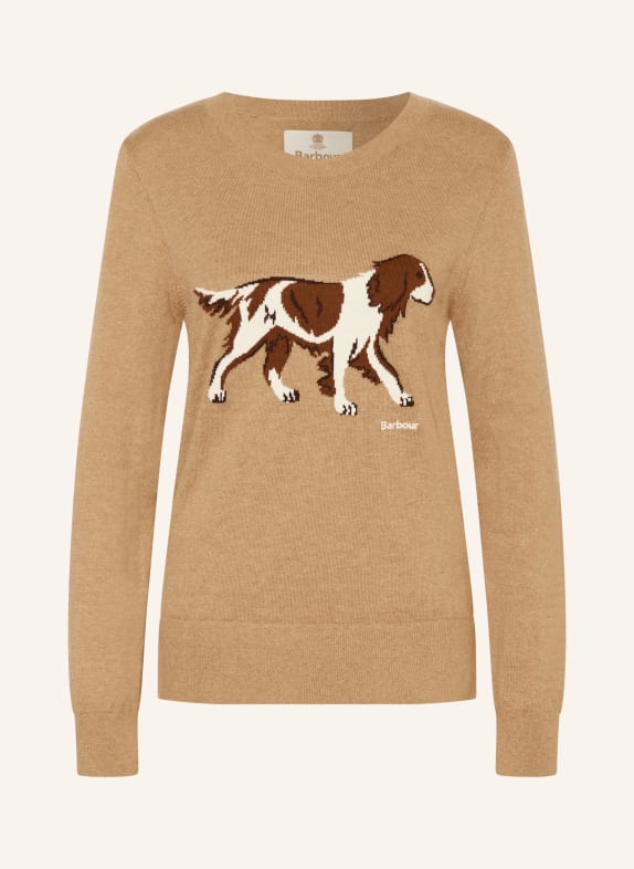Barbour Trui FAREHAM CAMEL / BRUIN / WIT