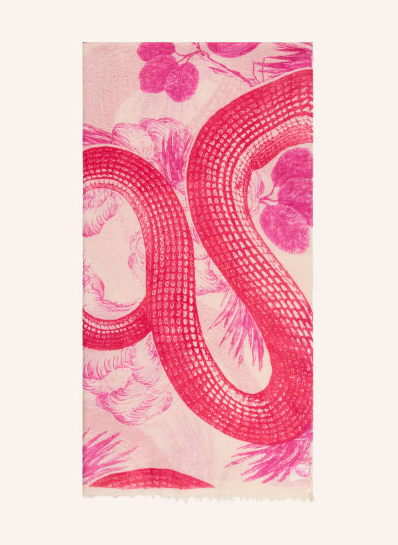 friendly hunting Cashmere-Schal GARDEN EDEN ROSÉ / PINK / DUNKELROT