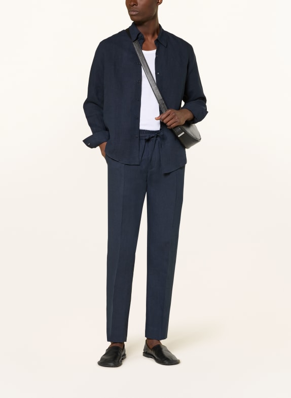 SANDRO Leinenhemd Regular Fit DUNKELBLAU