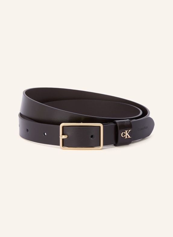 Calvin Klein ceinture en cuir MARRON FONCÉ