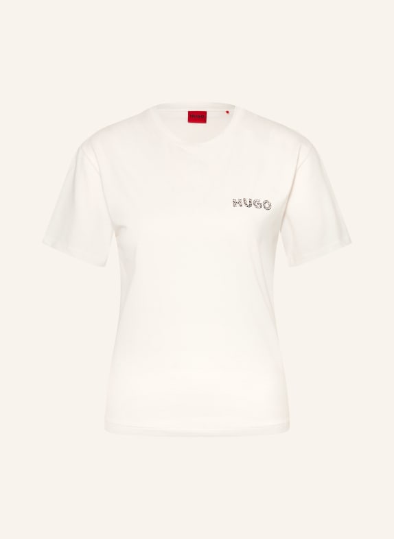 HUGO Chemise de nuit NIGHT BLANC / MARRON / NOIR