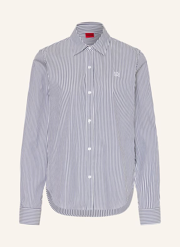 HUGO Shirt blouse THE ESSENTIAL SHIRT DARK BLUE / WHITE