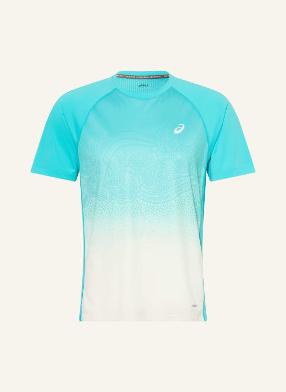 ASICS T-shirt de course ROAD FADE TURQUOISE / BLANC