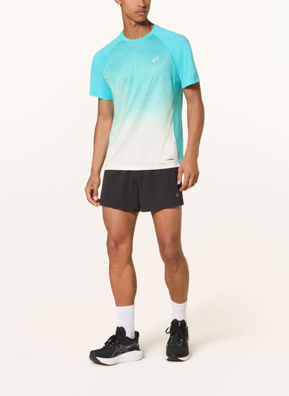 ASICS Hardloopshirt ROAD FADE TURQUOISE / WIT