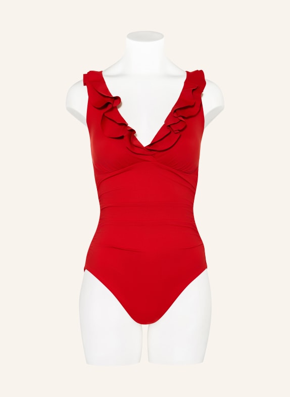 LAUREN RALPH LAUREN Costum de baie BEACH CLUB SOLIDS ROȘU