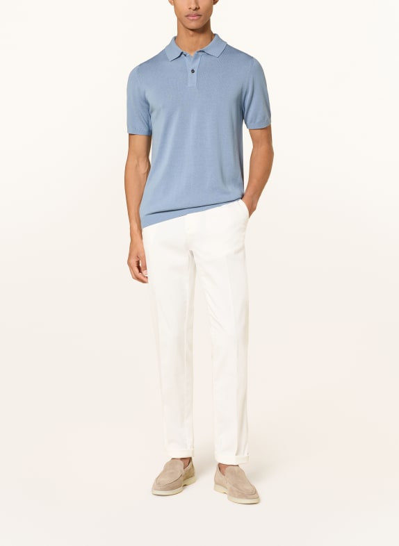 ROY ROBSON Gebreid poloshirt BLAUWGRIJS