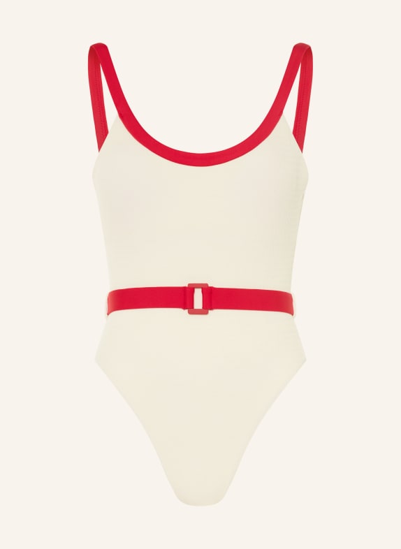 SEAFOLLY Strój kąpielowy BANDWAVE ECRU / CZERWONY