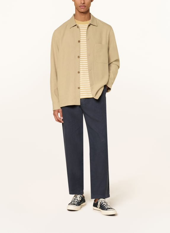 CLOSED Linnen broek BLOMBERG Relaxed Fit DONKERBLAUW