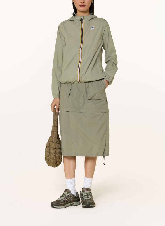 K-WAY Veste de pluie LE VRAI 4.0 CLAUDETTE OLIVE / ORANGE FONCÉ / JAUNE