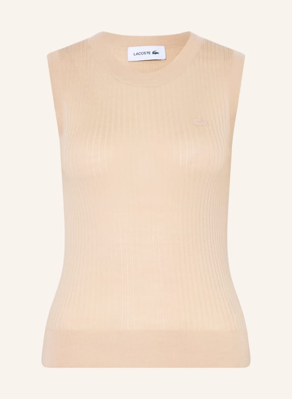 LACOSTE Sweter z dzianiny BEŻOWY