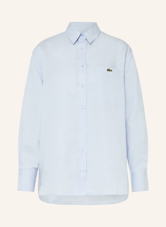 LACOSTE Hemdbluse mit Leinen HELLBLAU