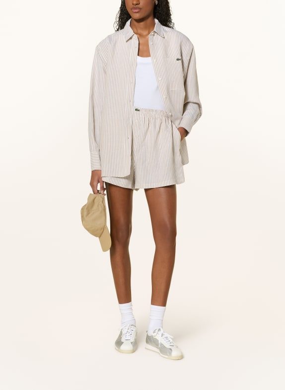 LACOSTE Korte broek van linnen BEIGE / CRÈME