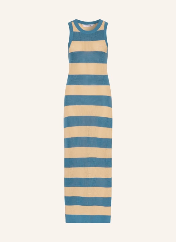 LACOSTE Knit dress BLUE / LIGHT ORANGE