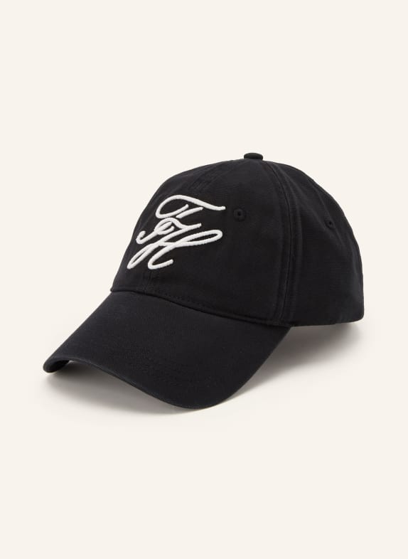 TOMMY HILFIGER čepice ČERNÁ / BÍLÁ