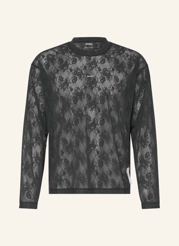 SATISFY Laufshirt SPACE-LACE™ aus Spitze SCHWARZ
