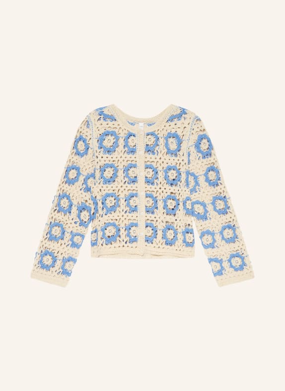 Y.A.S. Crocheted jacket LIGHT BLUE / BEIGE