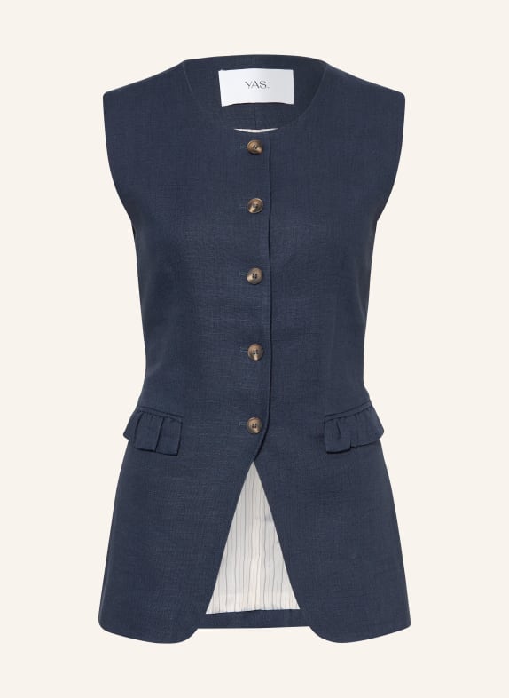 Y.A.S. Vest with lace and ruffles DARK BLUE