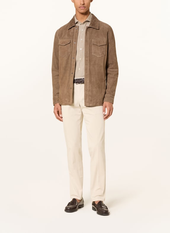 PROFUOMO Leren overjas BRUIN