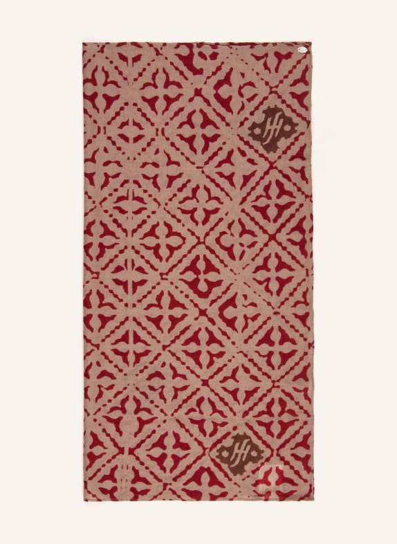friendly hunting Cashmere-Tuch TAUPE / BRAUN / DUNKELROT