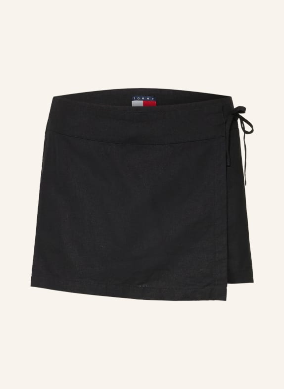 TOMMY JEANS Linen skort BLACK