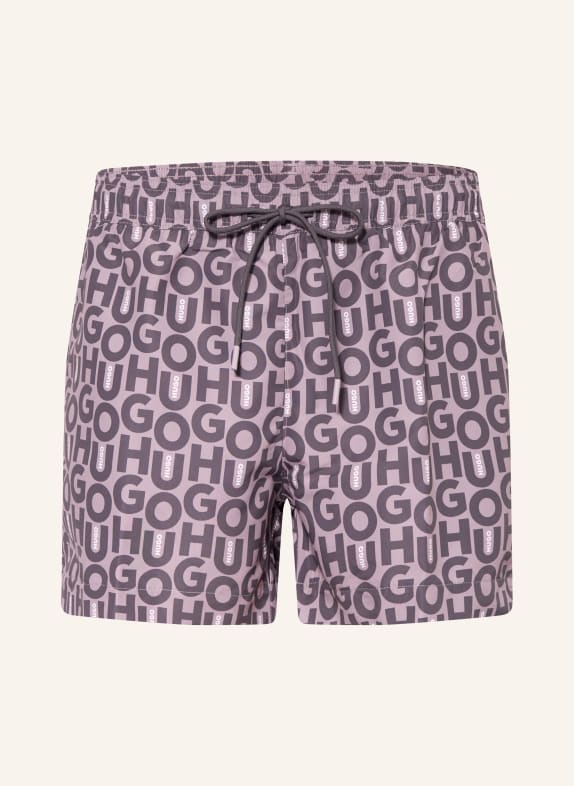 HUGO Badeshorts NALU ALTROSA / GRAU / WEISS