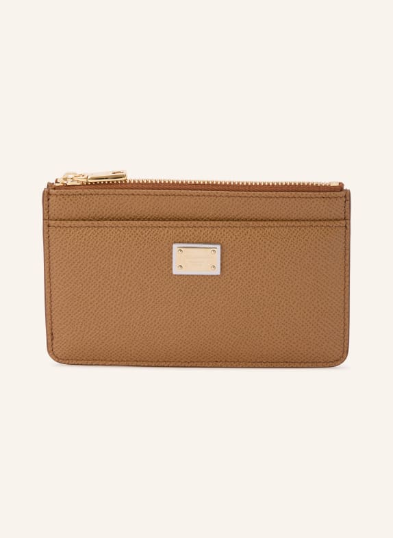 DOLCE & GABBANA porte-cartes MARRON / OR