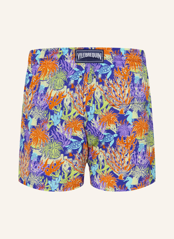 VILEBREQUIN Zwemshort AQUATIC LIF DONKERPAARS / ORANJE / LICHTGEEL