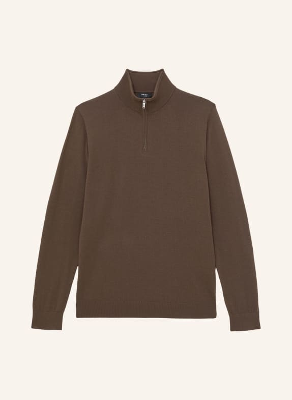 REISS Troyer BLACKHALL van merinowol MARRON FONCÉ