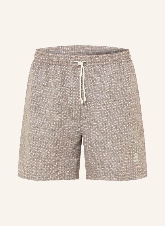 BRUNELLO CUCINELLI Zwemshorts LICHTBRUIN / CRÈME