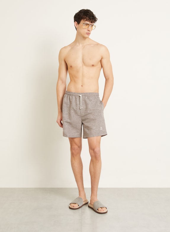 BRUNELLO CUCINELLI Swim shorts LIGHT BROWN / CREAM