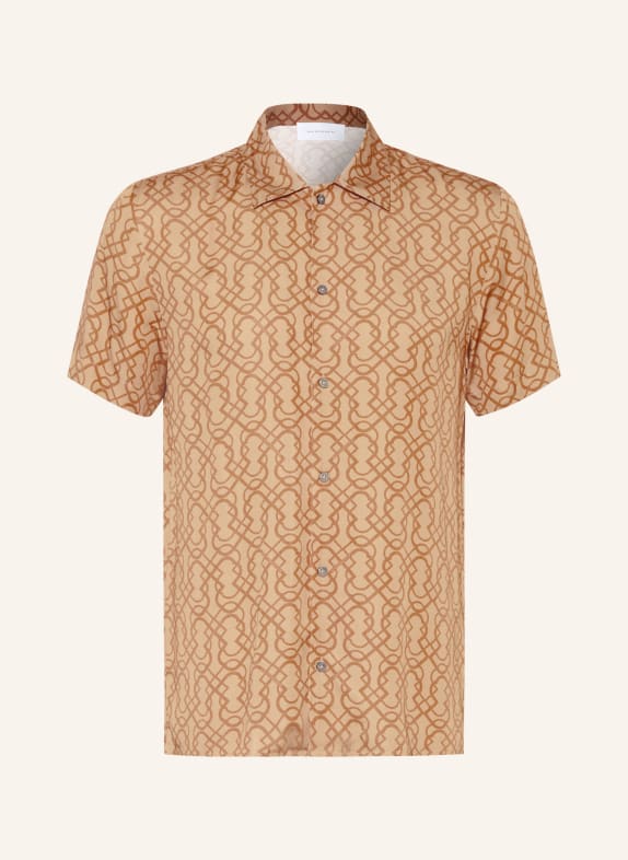 BALDESSARINI Kortärmad skjorta, regular fit KHAKI / BRUN