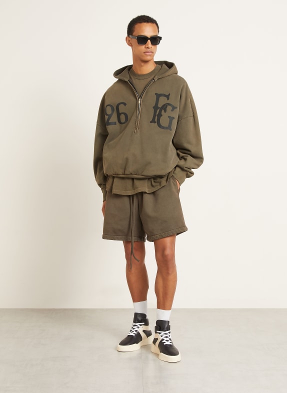 FEAR OF GOD Oversized hoodie KAKI / ZWART