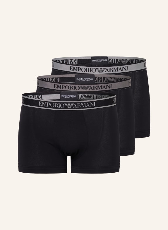 EMPORIO ARMANI 3er-Pack Boxershorts SCHWARZ / GRAU