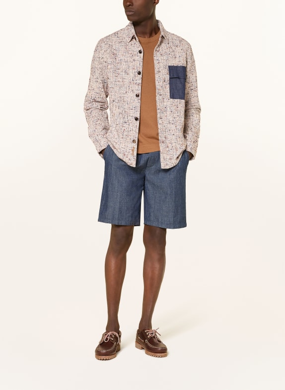 MOS MOSH Gallery Bouclé-overshirt MMGWILSON ECRU / BRUIN / DONKERBLAUW